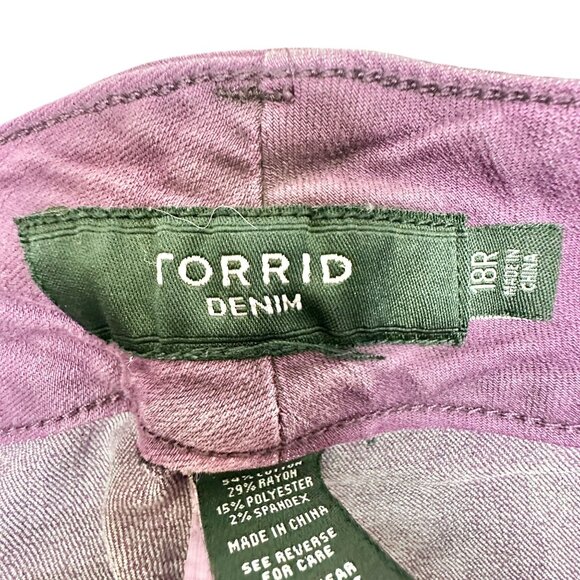 Torrid Denim Jeggings Womens 18R Purple 3 Button and Zip Fly Pockets - Picture 5 of 8